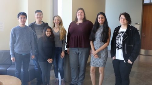 Dr. Heather Culbertson (middle maroon shirt) and team at the haptics lab at USC’s Viterbi School of Engineering.