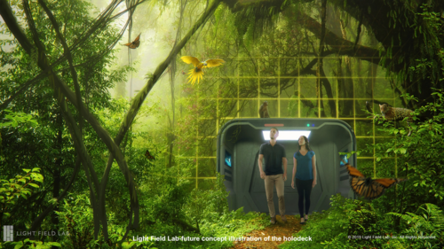 Light Field Lab future concept image of the holodeck-jungle.